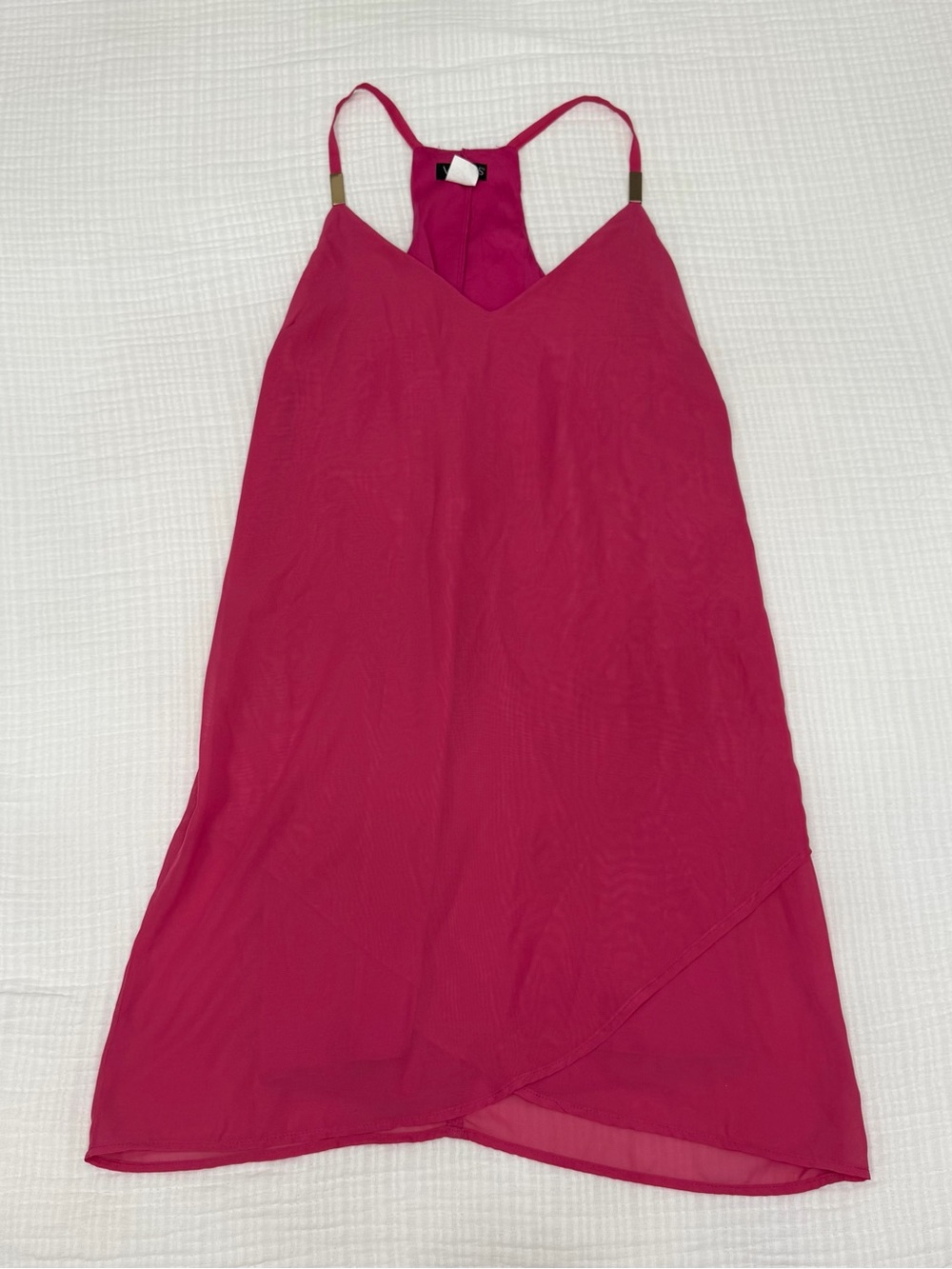 venus hot pink racerback chiffon slip dress